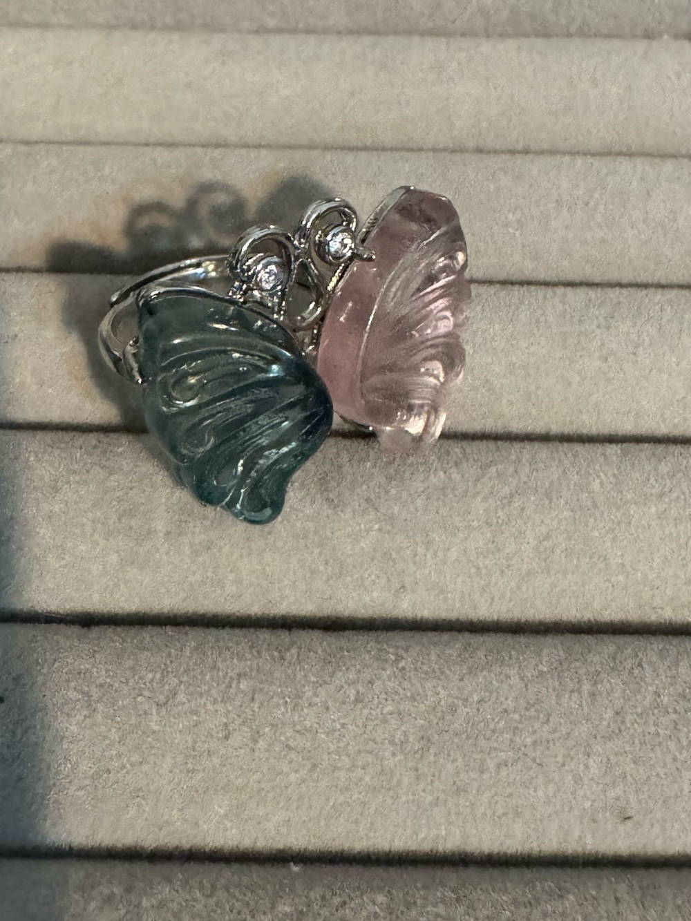Fluorite butterfly ring